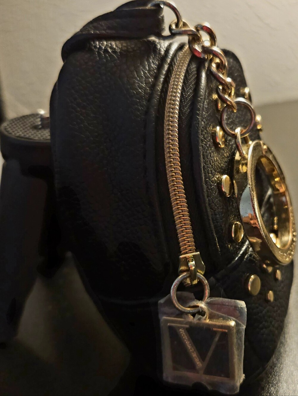 Black Victorias Secret Backpack with Gold Hardware Keyholder.